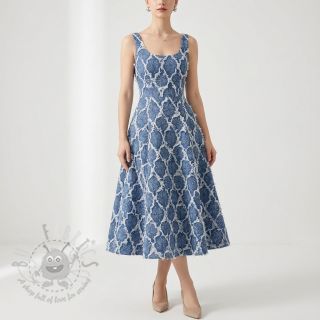 JEANS DENIM Ruffia Flowers design A