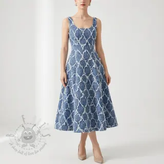 JEANS DENIM Ruffia Flowers design A