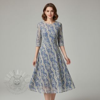 Bombažna tkanina JEANS EMBROIDERY Flora design B