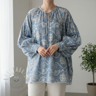 Bombažna tkanina JEANS Embroidery Buttercup