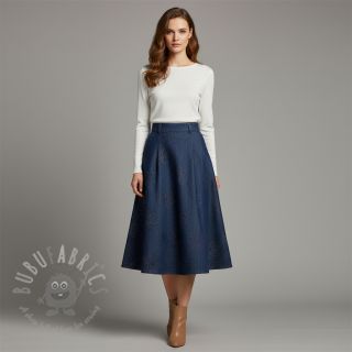 Bombažna tkanina JEANS FOIL Flowers