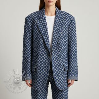 JEANS Check Jacquard DARK BLUE