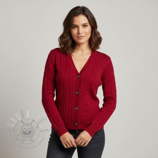 Pletenina jacquard Cably dark red