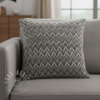 Pletenina jacquard Comfilia Zigzag wavy brown