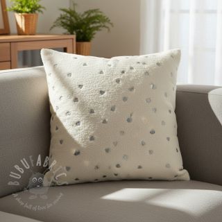 Plaščevina TEDDY Tossed hearts silver