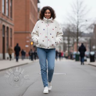 Plaščevina TEDDY Tossed hearts multi