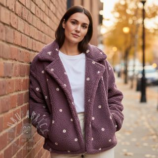 Plaščevina TEDDY EMBROIDERY Mini rosewood