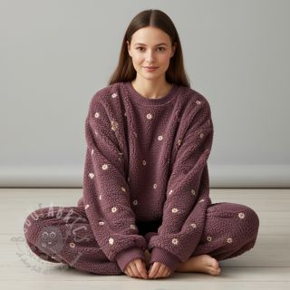 Plaščevina TEDDY EMBROIDERY Mini rosewood