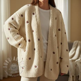 Plaščevina TEDDY EMBROIDERY Mini ecru