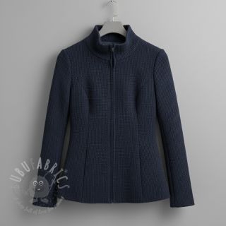 Plaščevina DOUBLE FACE WITH JERSEY dark blue