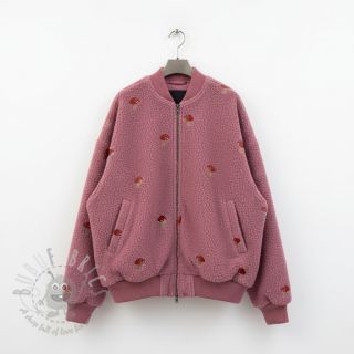 Plaščevina EMBROIDERY Little mushrooms old pink