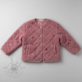 Plaščevina EMBROIDERY Little mushrooms old pink