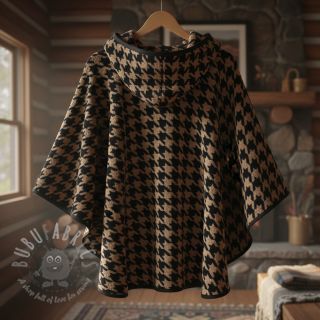 Plaščevina TEDDY JACQUARD PIED DE POULE camel