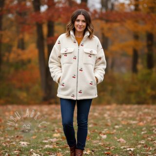 Plaščevina TEDDY EMBROIDERY Cherries