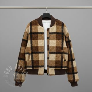 Plaščevina Bouclé Squares design E