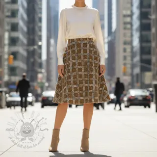 Plaščevina Bouclé Squares design A
