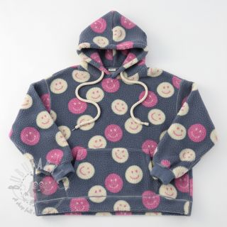 Plaščevina TEDDY JACQUARD Happy faces jeans