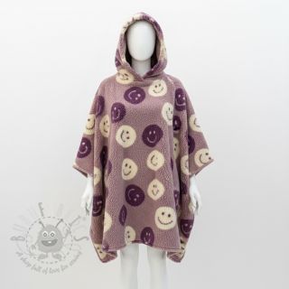 Plaščevina TEDDY JACQUARD Happy faces mauve