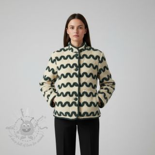 Plaščevina TEDDY JACQUARD Waves army green