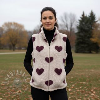 Plaščevina TEDDY JACQUARD Hearts rouge