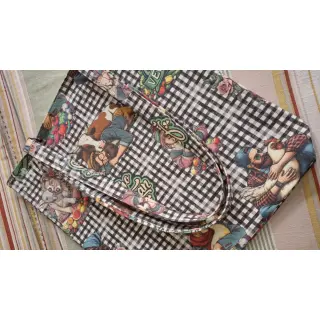 Dekorativno blago Vegan black check digital print
