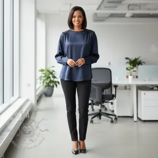Saten SOIVÉ navy