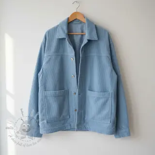 Žamet 6W WASHED STRETCH light blue