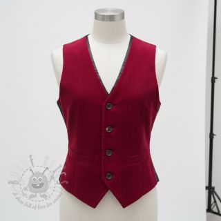 Žamet 6W WASHED STRETCH dark red