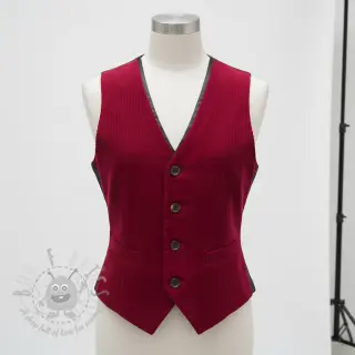 Žamet 6W WASHED STRETCH dark red