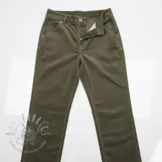 Žamet 6W WASHED STRETCH camo green