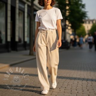 Žamet 6W WASHED STRETCH off white