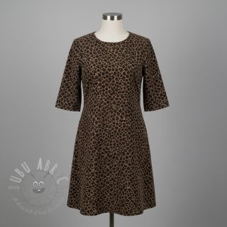 Žamet STRETCH Little Leopard taupe