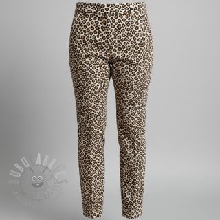 Žamet STRETCH Little Leopard light sand