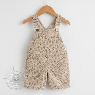 Žamet STRETCH Little dino light sand