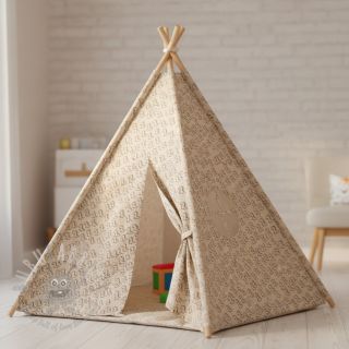 Žamet STRETCH Little dino light sand