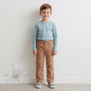 Žamet STRETCH Little strawberries sand