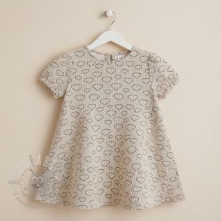 Žamet STRETCH Little clouds light sand