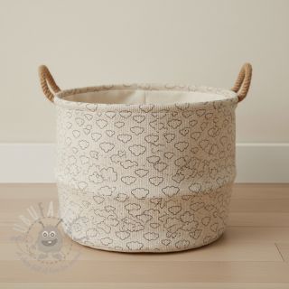 Žamet STRETCH Little clouds light sand