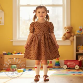 Žamet STRETCH Little strawberries taupe