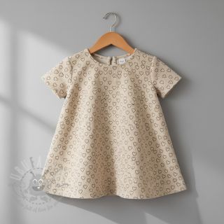 Žamet STRETCH Little love light sand