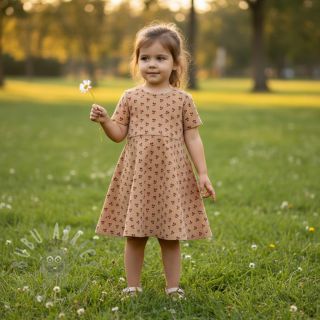 Žamet STRETCH Little cherry sand