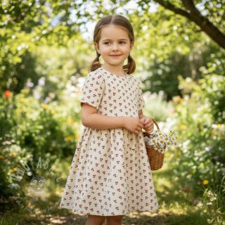 Žamet STRETCH Little cherry light sand