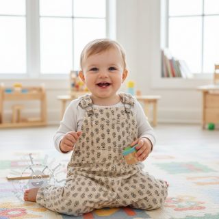 Žamet STRETCH Little flower light sand