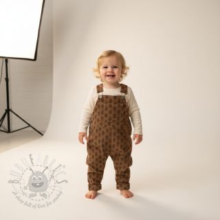 Žamet STRETCH Little flower taupe