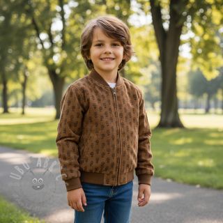 Žamet STRETCH Little flower taupe