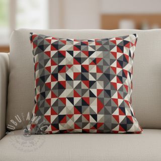 Dekorativno blago Linenlook Big triangle red