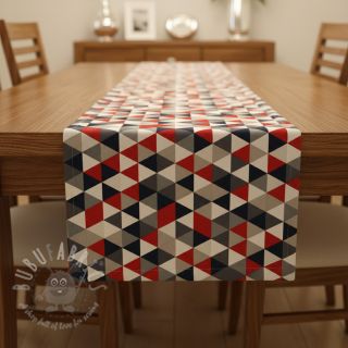 Dekorativno blago Linenlook Big triangle red