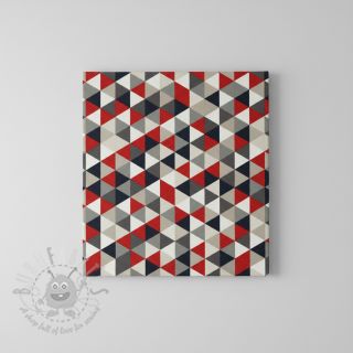 Dekorativno blago Linenlook Big triangle red