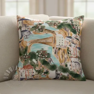 Dekorativno blago Houses ecru digital print