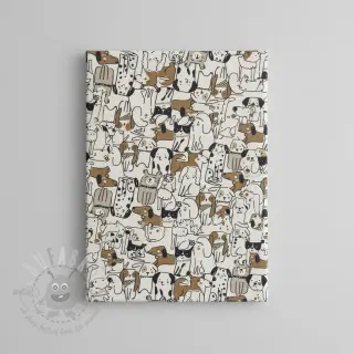 Dekorativno blago Linenlook Dogs natural